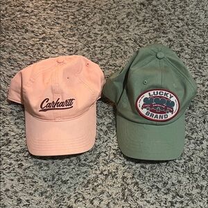 Carhartt Pink Cap and Lucky Brand Green Cap